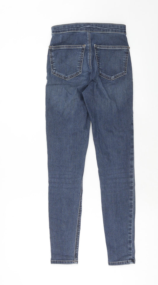 Topshop Womens Blue Cotton Skinny Jeans Size 26 in L32 in Regular Zip