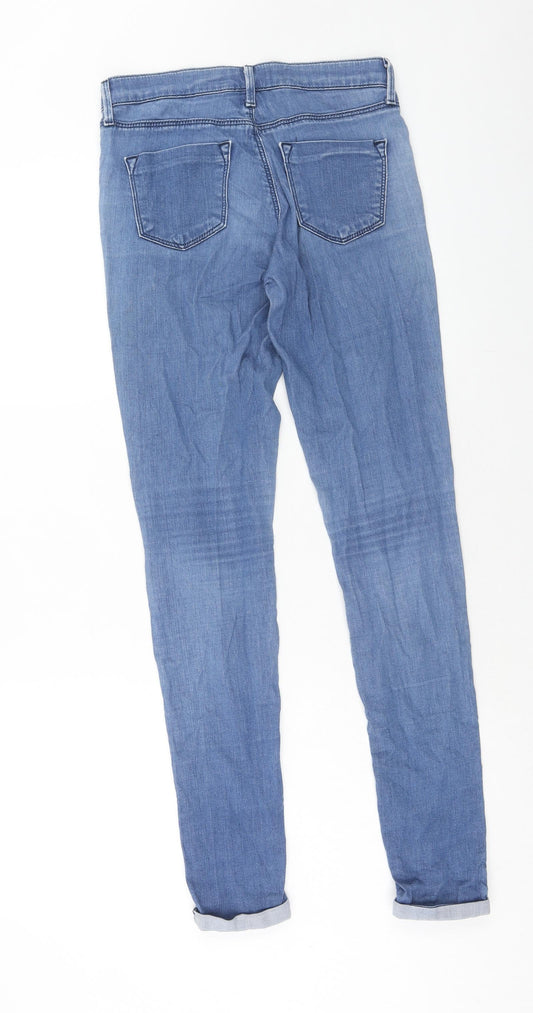 Topshop Womens Blue Cotton Skinny Jeans Size 26 in L32 in Regular Zip
