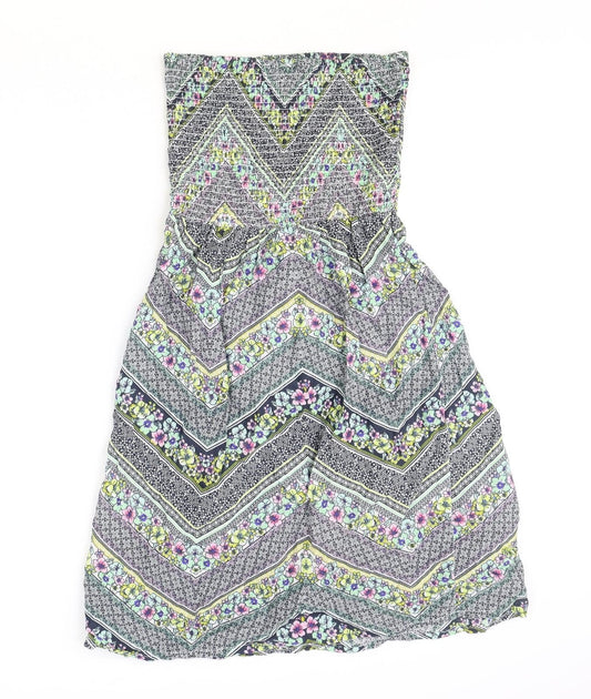 Atmosphere Womens Multicoloured Geometric 100% Cotton A-Line Size 10 Off the Shoulder Pullover