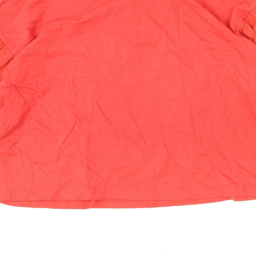 Atmosphere Womens Red Polyester Basic Blouse Size 10 Round Neck