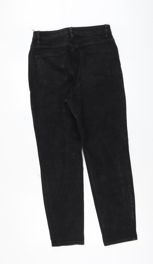 ASOS Womens Black Cotton Straight Jeans Size 28 in L32 in Regular Button