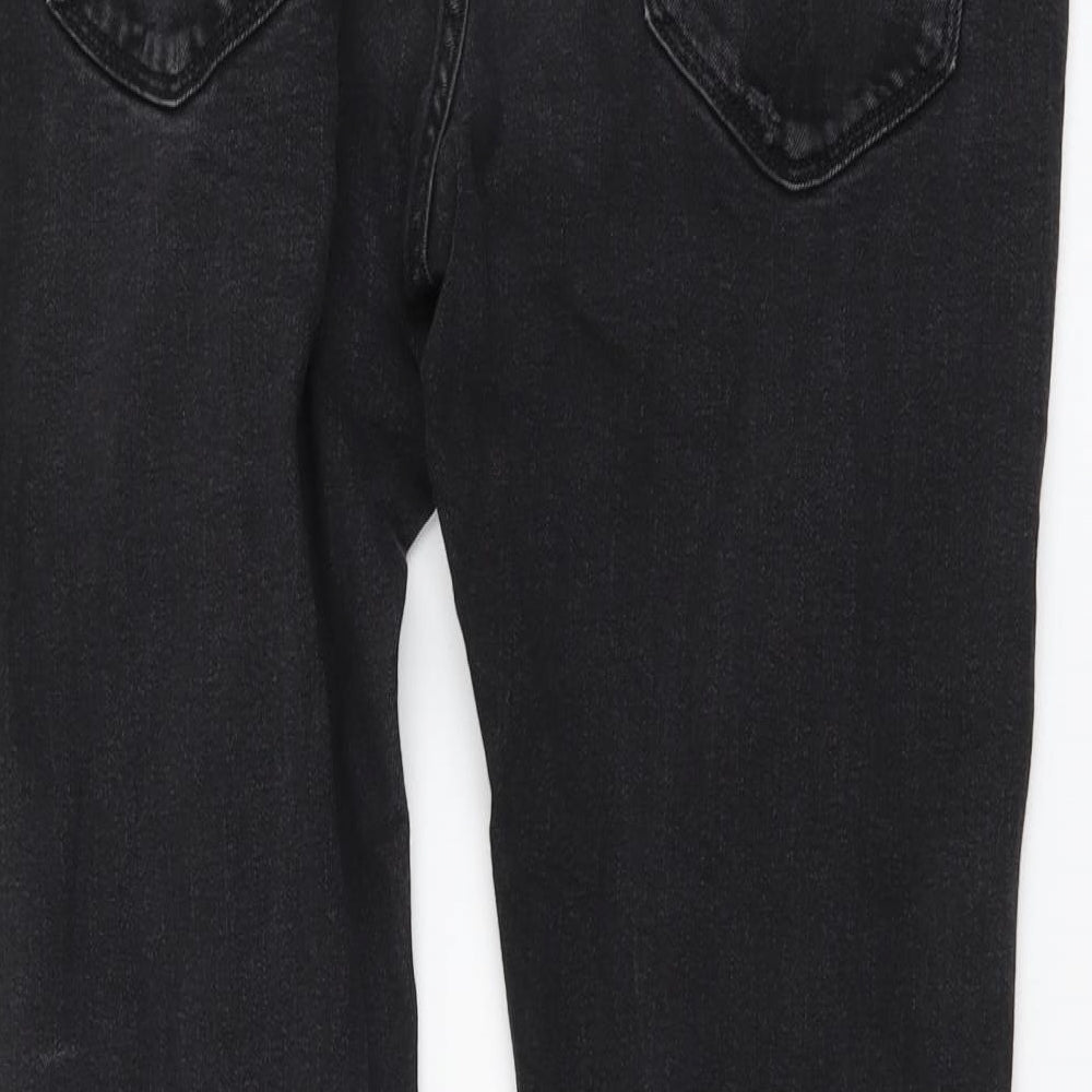 Marks and Spencer Mens Black Cotton Skinny Jeans Size 30 in L29 in Regular Button