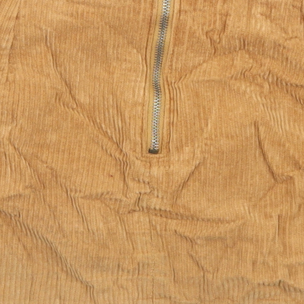 BDG Womens Brown Cotton Mini Skirt Size S Zip