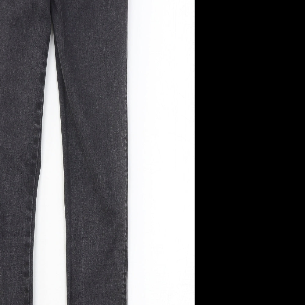 Zara Womens Black Cotton Skinny Jeans Size 6 Slim Button