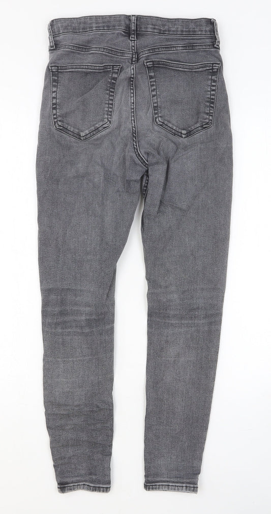 Womens UK Size 28 Preworn Relaxed Fit Skinny Grey Jeans