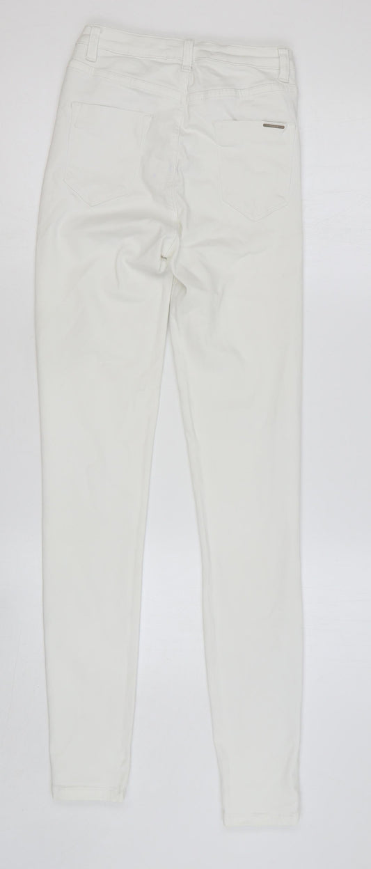 Toxik3 Womens White Cotton Skinny Jeans Size S Regular Button