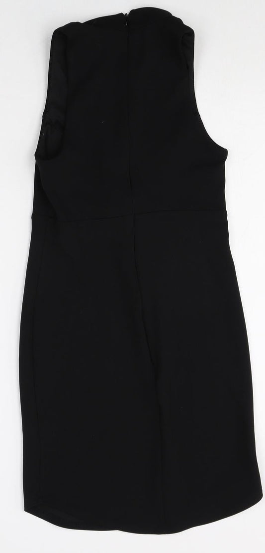 New Look Womens Black Polyester Shift Size 8 Halter Zip - Keyhole Front