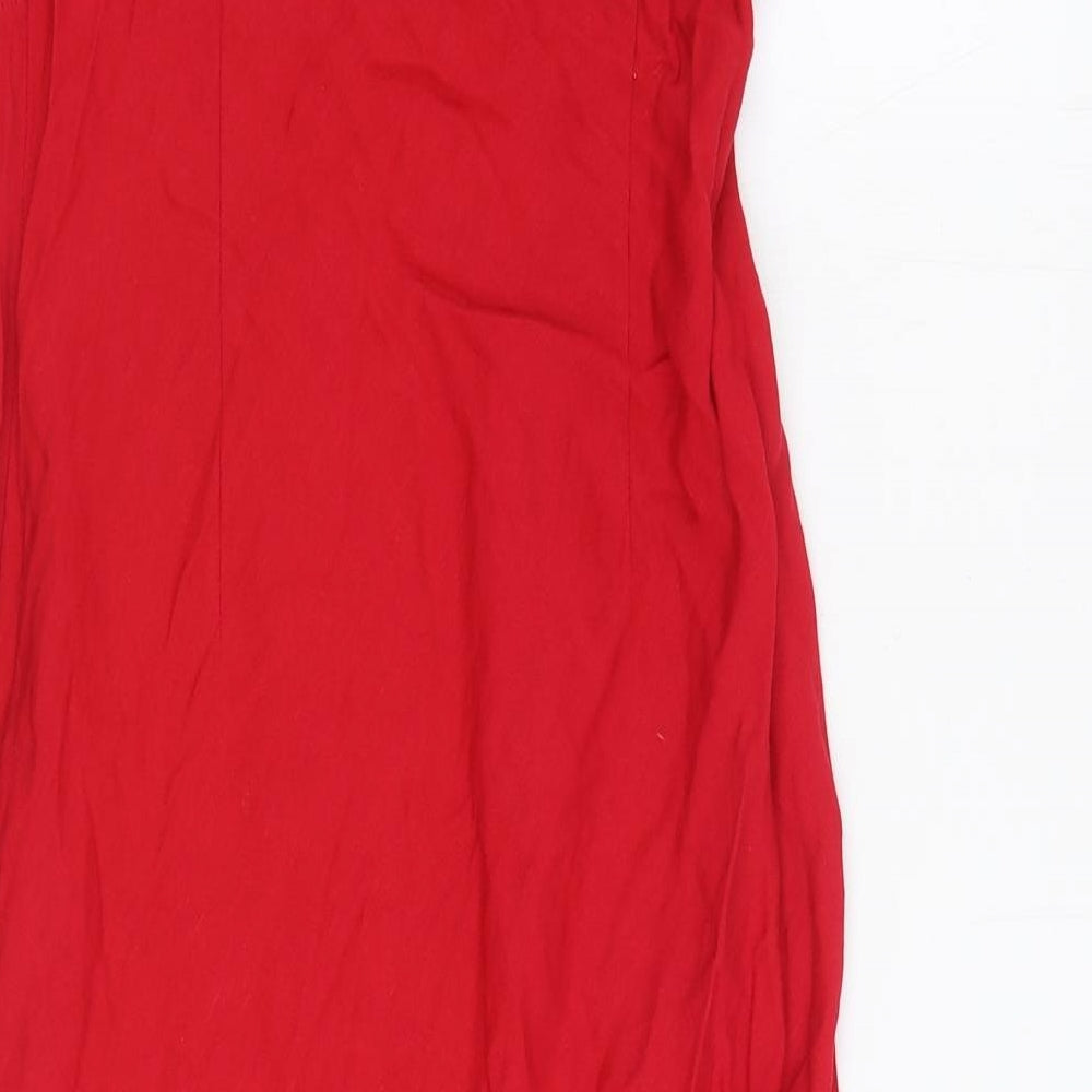 Debenhams Womens Red Polyester A-Line Size 12 Sweetheart Zip