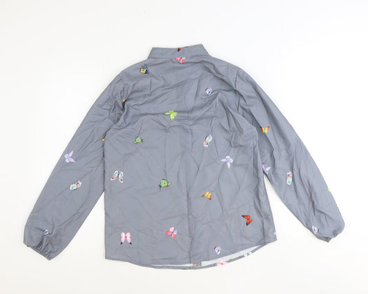 Womens UK Size S Preworn Grey Basic Button-Up