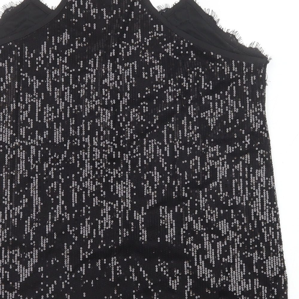Womens UK Size XL Preworn Black Camisole Tank