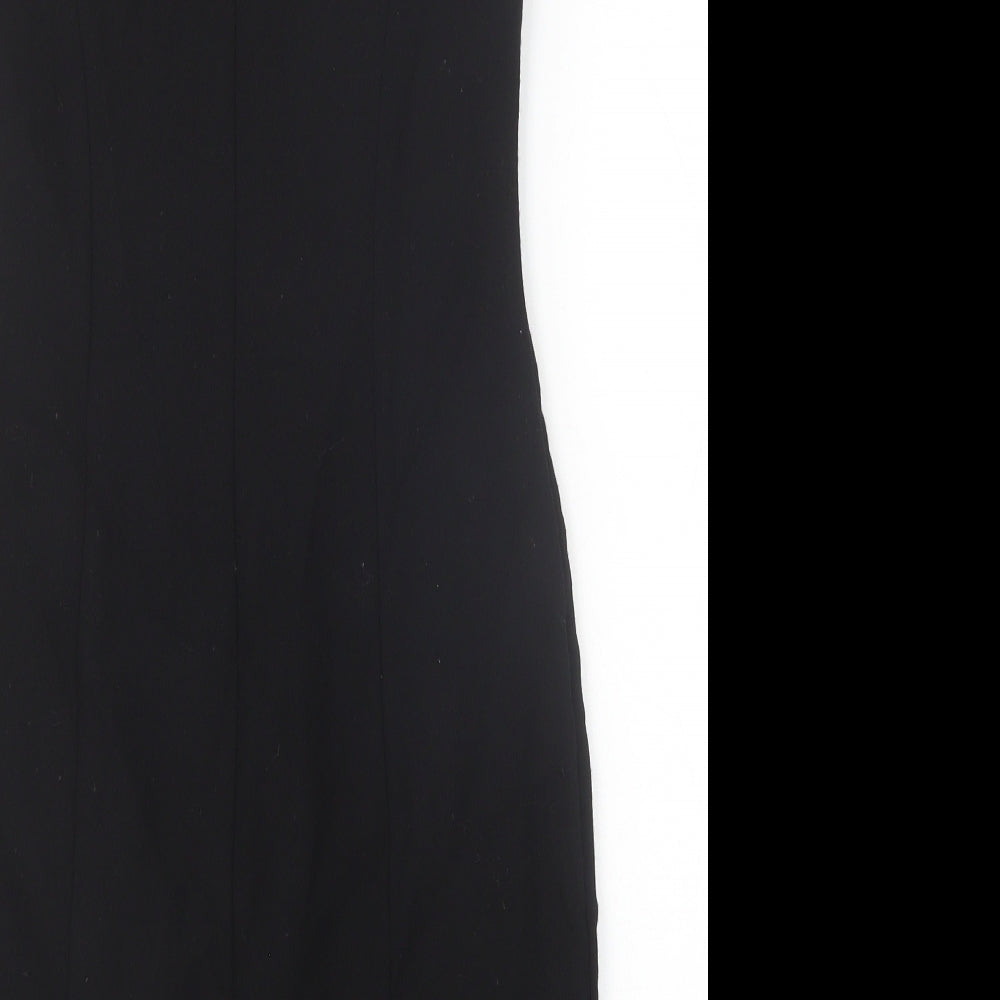 Few Couture Womens Black Polyester Pencil Dress Size 12 Scoop Neck Zip