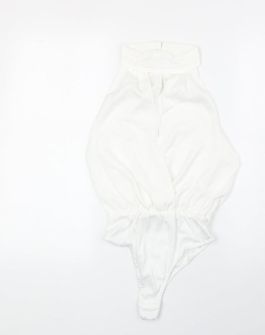 Womens UK Size 8 In the Style One-Piece White Bodysuit