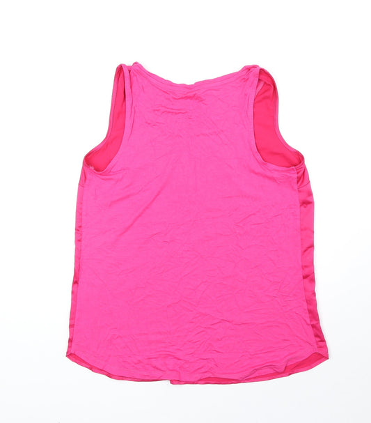 TU Womens Pink Viscose Basic Tank Size 10 Square Neck