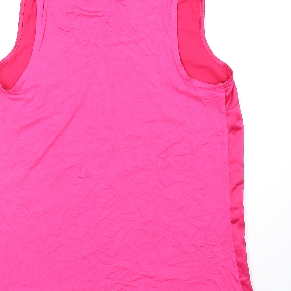 TU Womens Pink Viscose Basic Tank Size 10 Square Neck