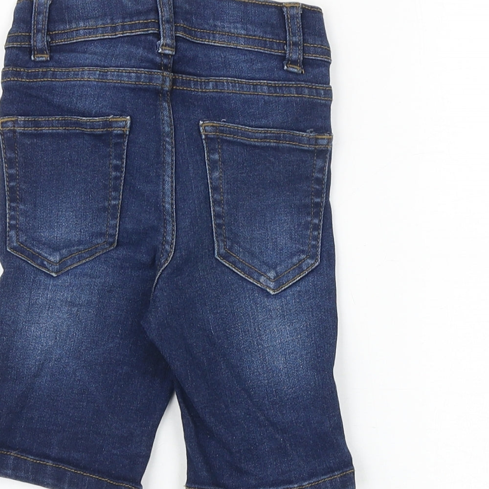 Denim & Co. Baby Blue Cotton Cropped Jeans Size 18-24 Months L50 cm Snap