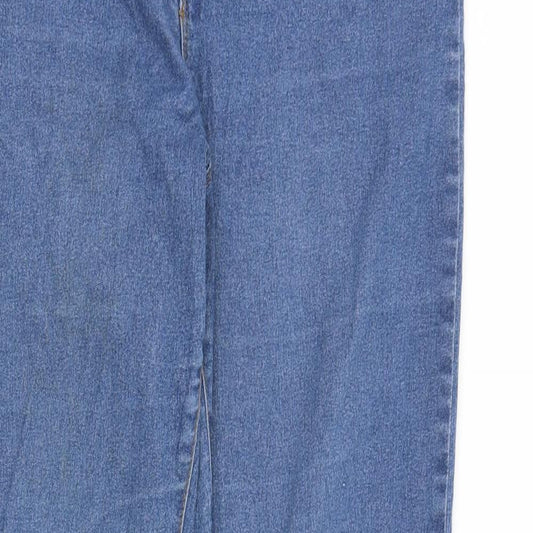 Denim & Co. Womens Blue Cotton Skinny Jeans Size 14 Slim Zip