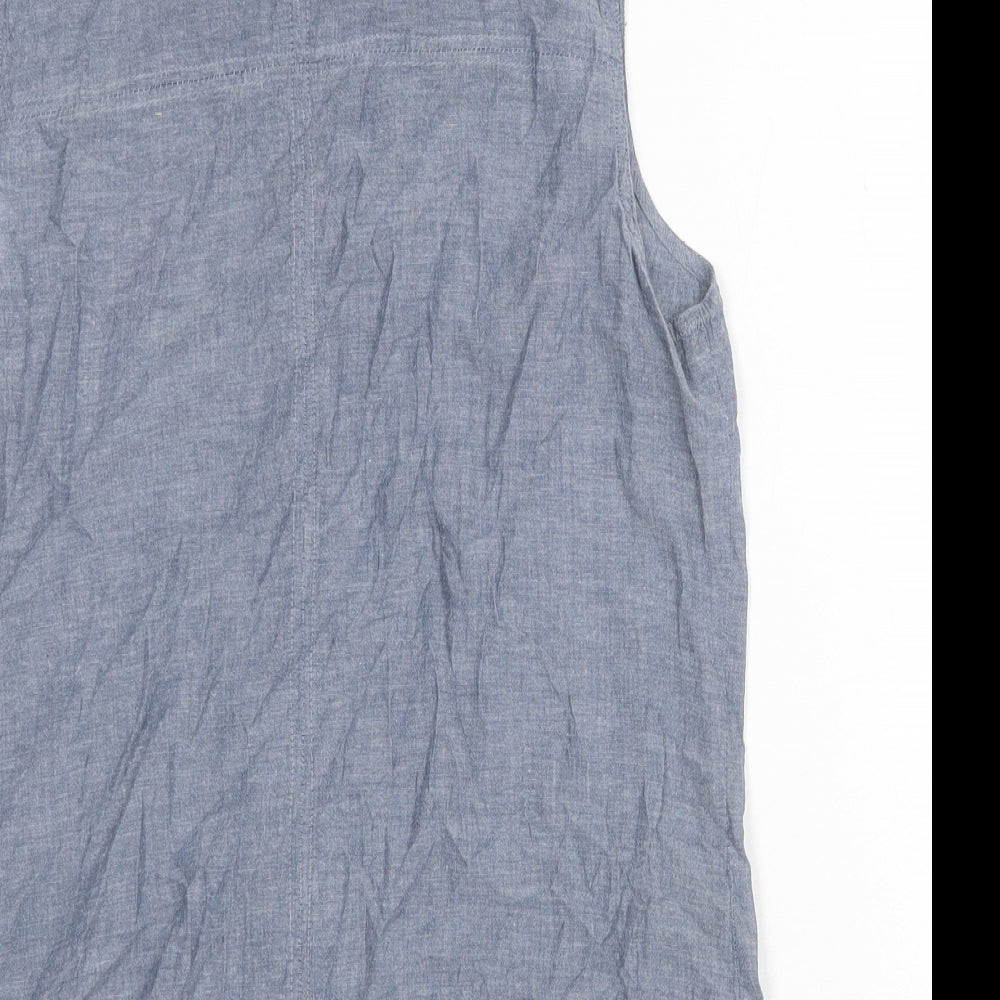 Boohoo Womens Grey 100% Cotton Basic Button-Up Size 10 Collared