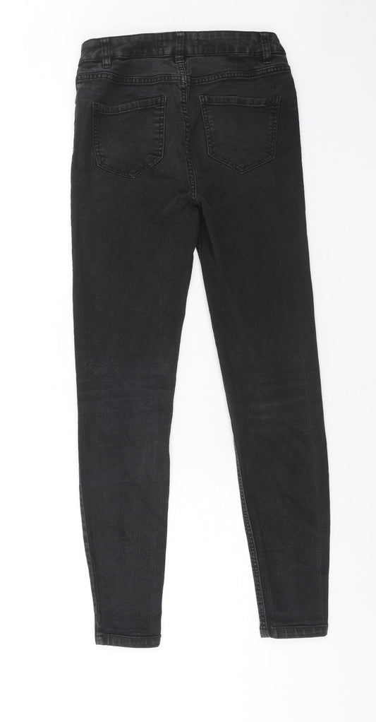 New Look Womens Black Cotton Skinny Jeans Size 8 Regular Zip
