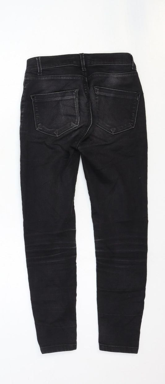 Dorothy Perkins Womens Black Cotton Skinny Jeans Size 6 Regular Zip