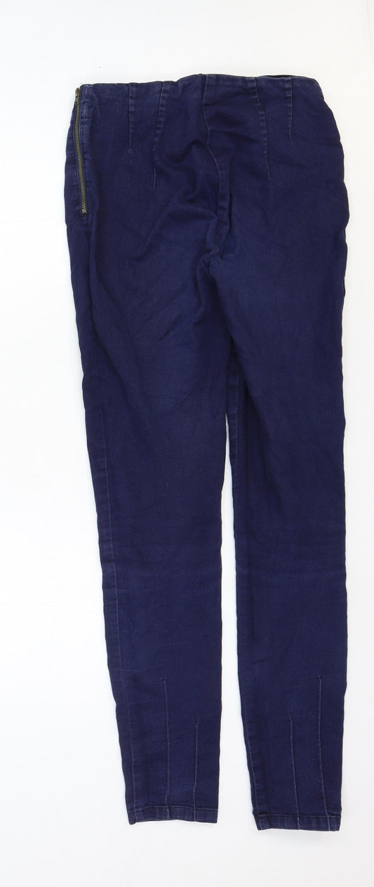 Phase Eight Womens Blue Cotton Skinny Jeans Size 8 Regular Zip