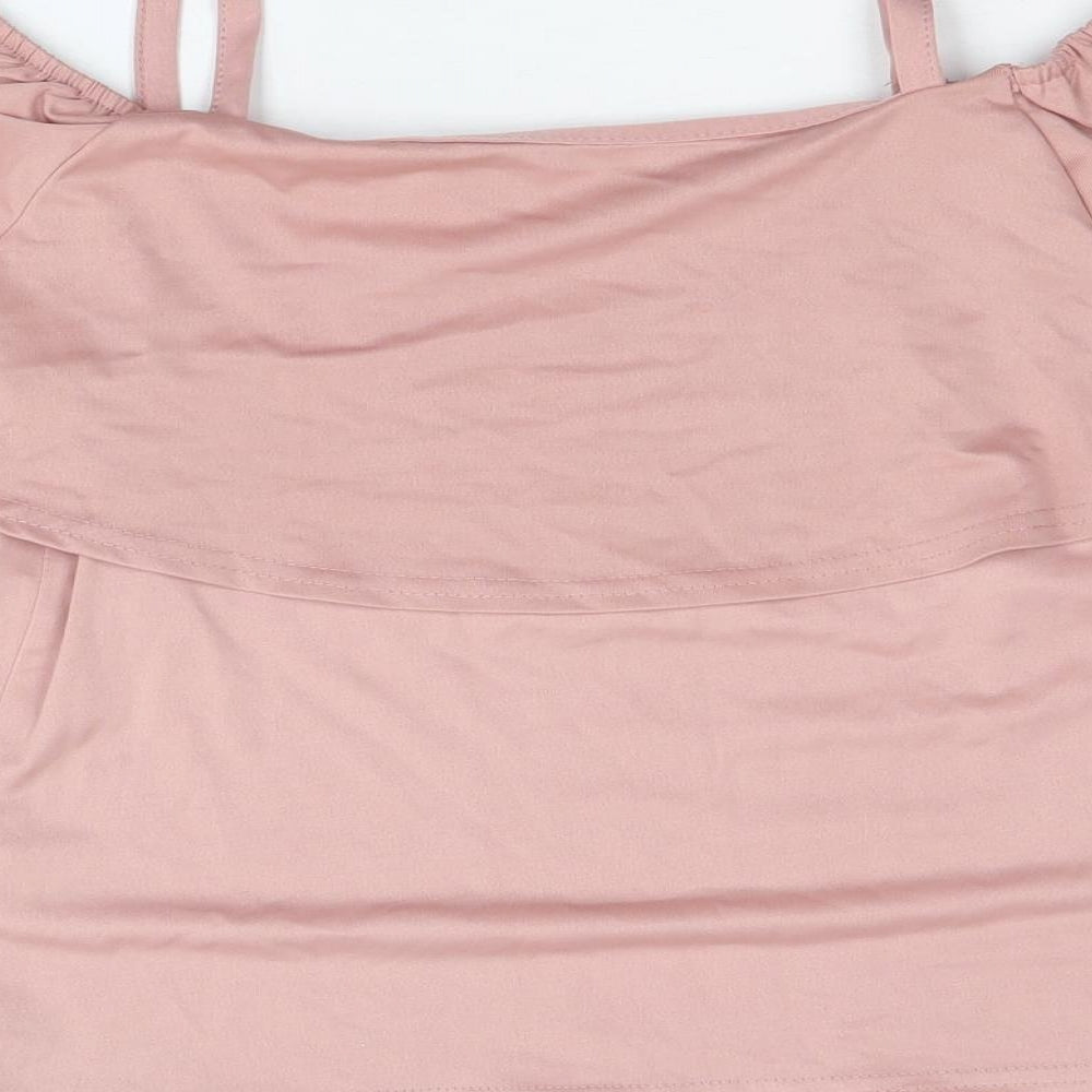 Atmosphere Womens Pink Polyester Basic Blouse Size 8 Square Neck