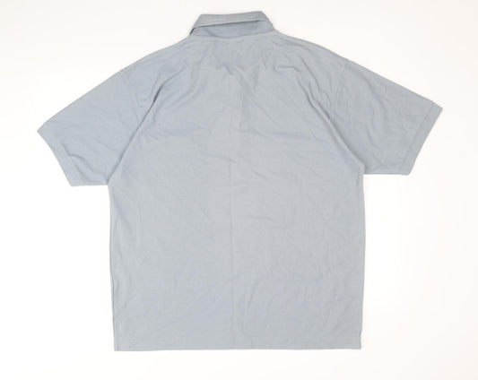 Oldport Mens Grey Polyester Polo Size XL Collared Button