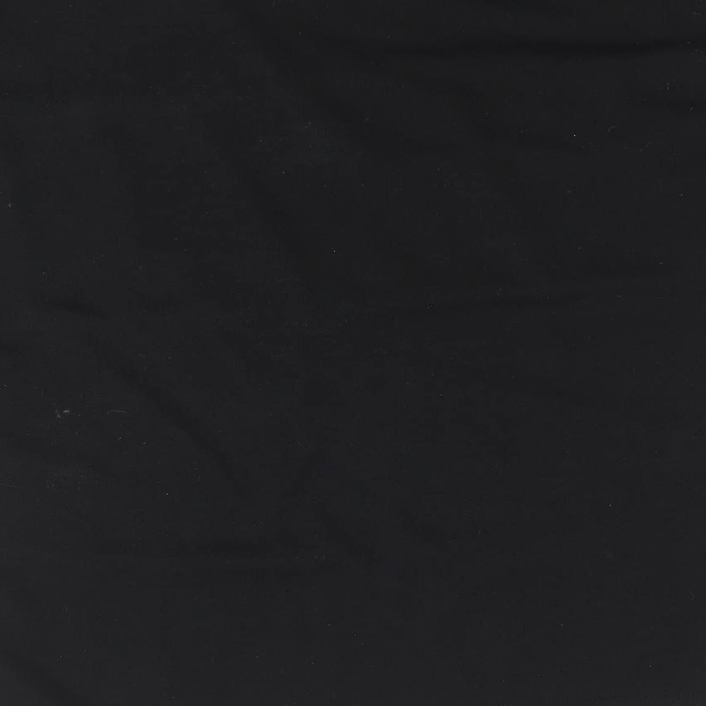 I SAW IT FIRST Womens Black Polyester Basic T-Shirt Size 10 Round Neck - Leopard Pattern