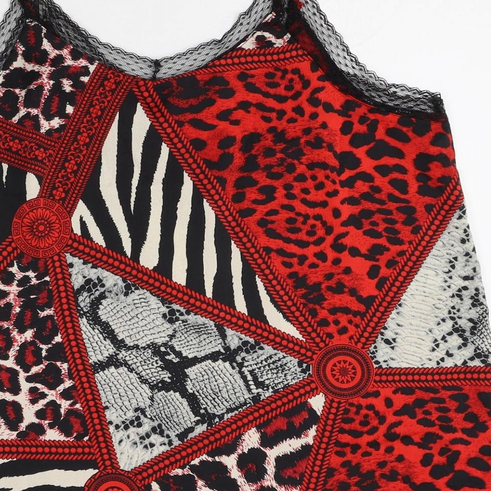 Womens UK Size M Voyelles Red Camisole Tank