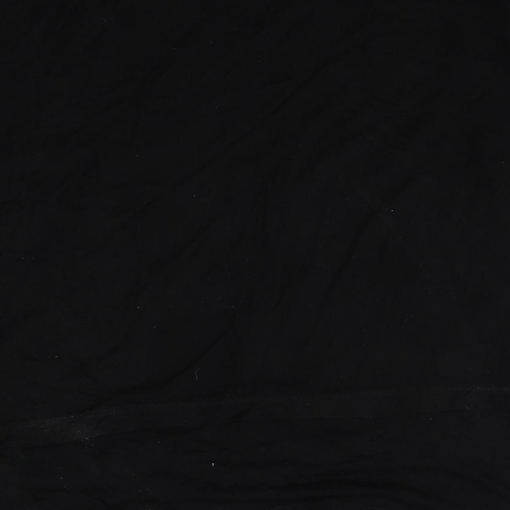 TU Womens Black Geometric Viscose Basic T-Shirt Size 8 Scoop Neck