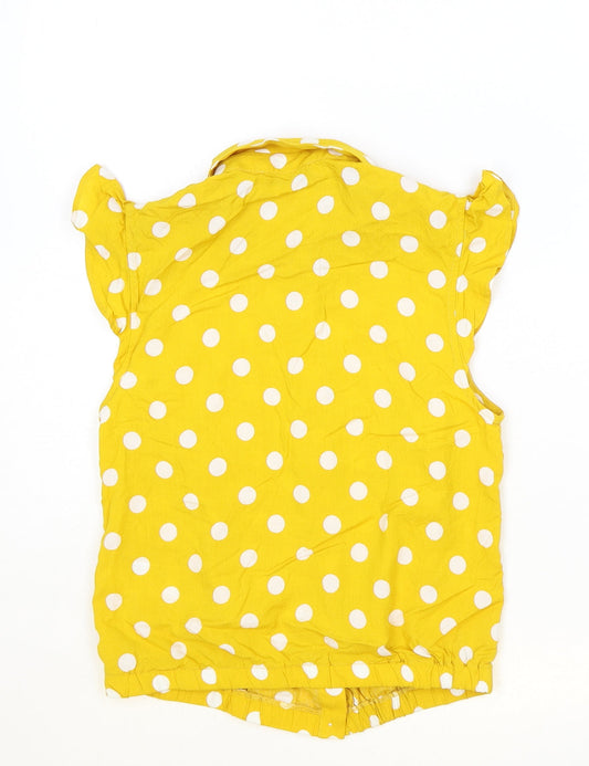 Womens UK Size 8 Oasis Yellow Basic Button-Up