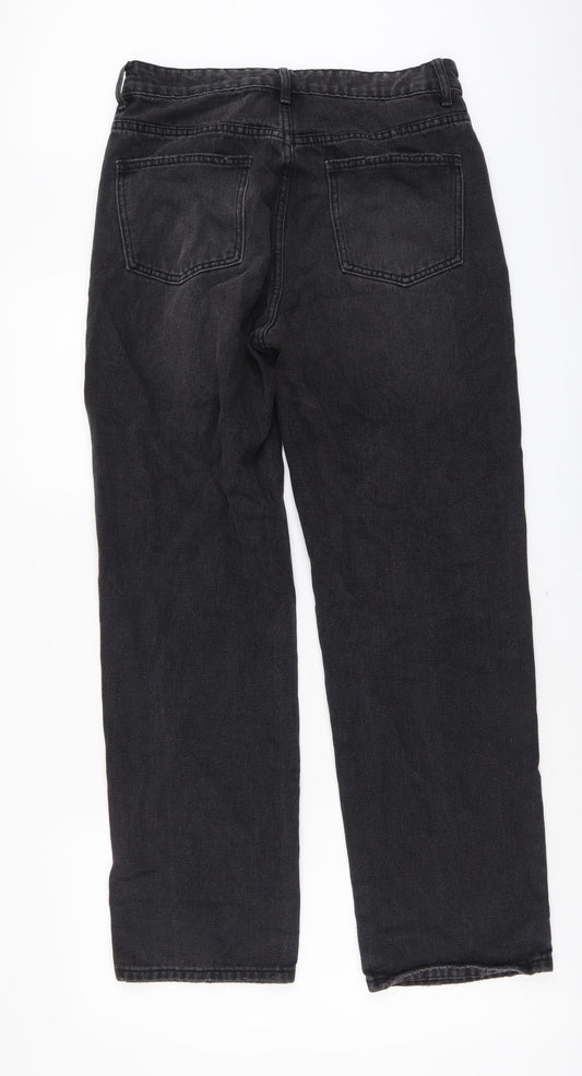 SheIn Womens Grey Cotton Straight Jeans Size M L30 in Regular Button