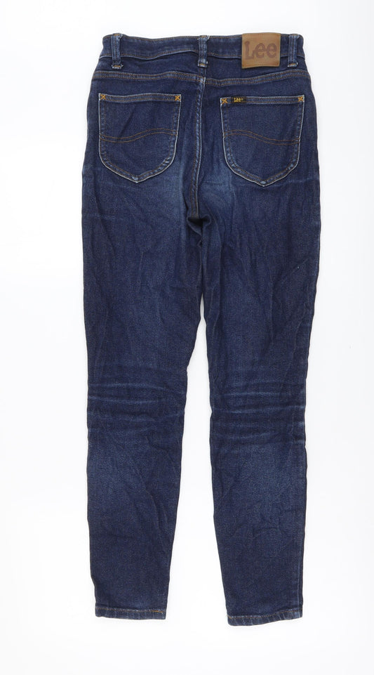 Lee Womens Blue Cotton Skinny Jeans Size 26 in L27 in Regular Button