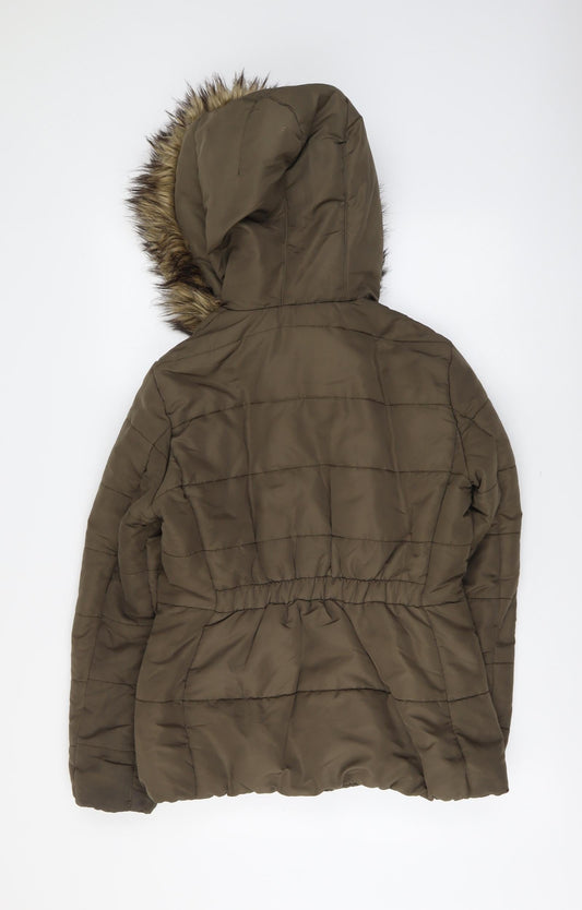 Womens UK Size S H&M Brown Puffer Jacket