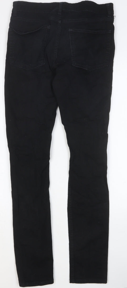 New Look Womens Black Cotton Skinny Jeans Size 32 in Slim Button