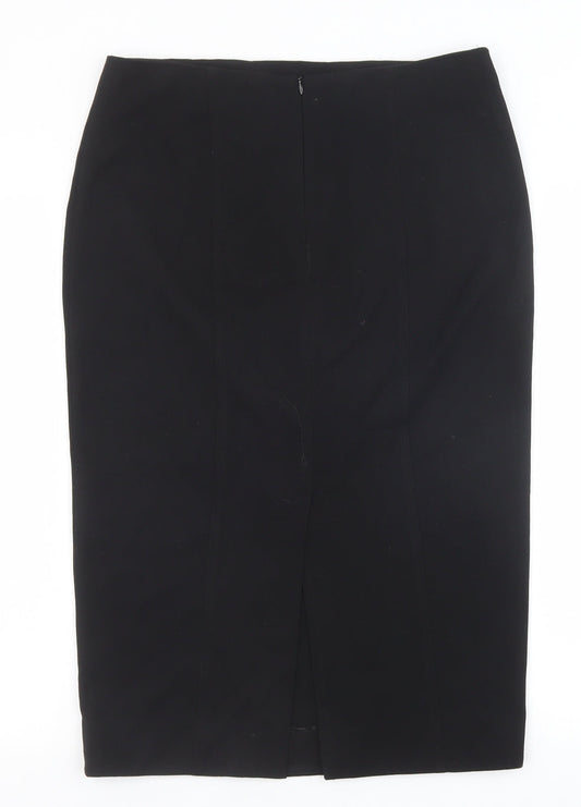 b.young Womens Black Viscose Straight & Pencil Skirt Size 10 Zip