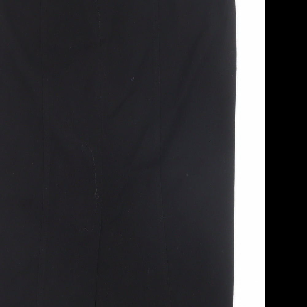 b.young Womens Black Viscose Straight & Pencil Skirt Size 10 Zip