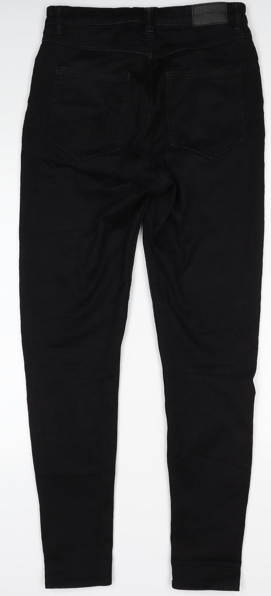 Monki Womens Black Cotton Skinny Jeans Size 31 in Regular Zip