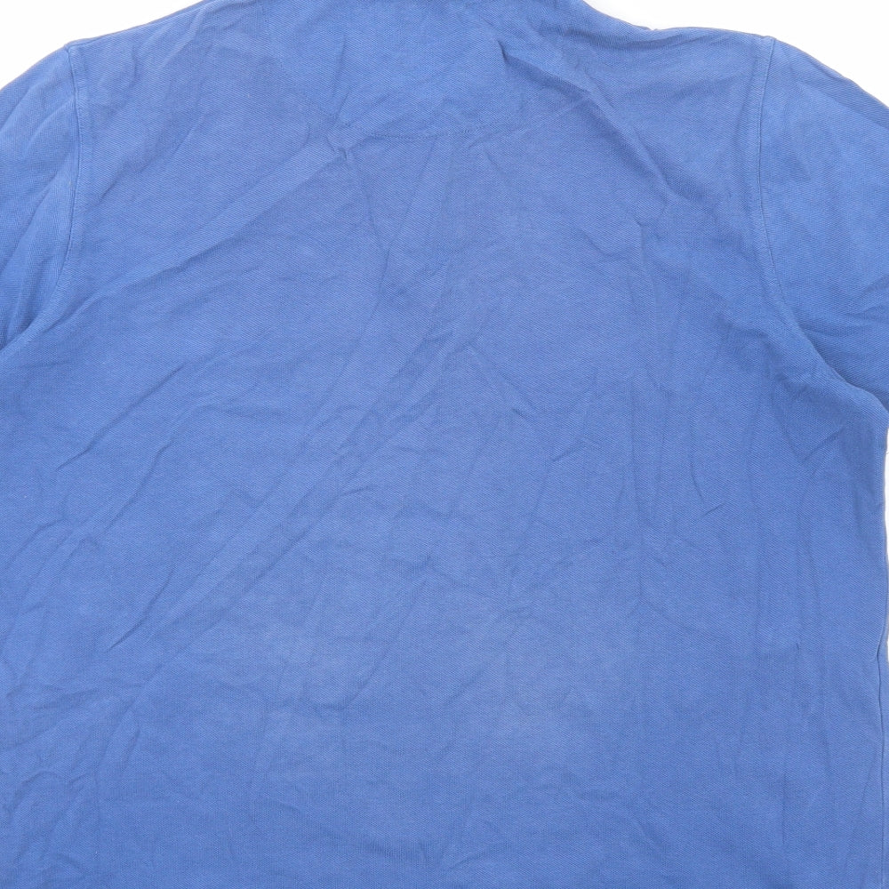 Brook Taverner Mens Blue Cotton Polo Size M Collared Button