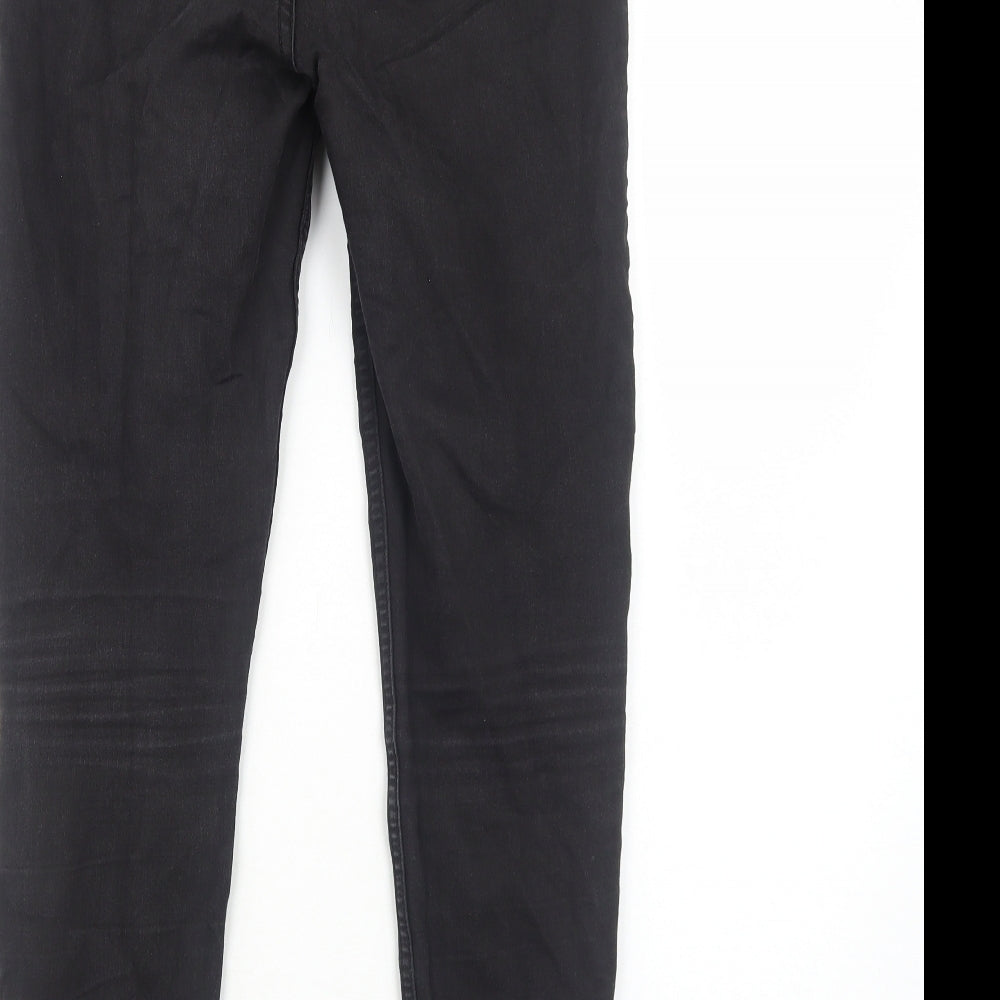 New Look Womens Black Cotton Skinny Jeans Size 12 Regular Zip