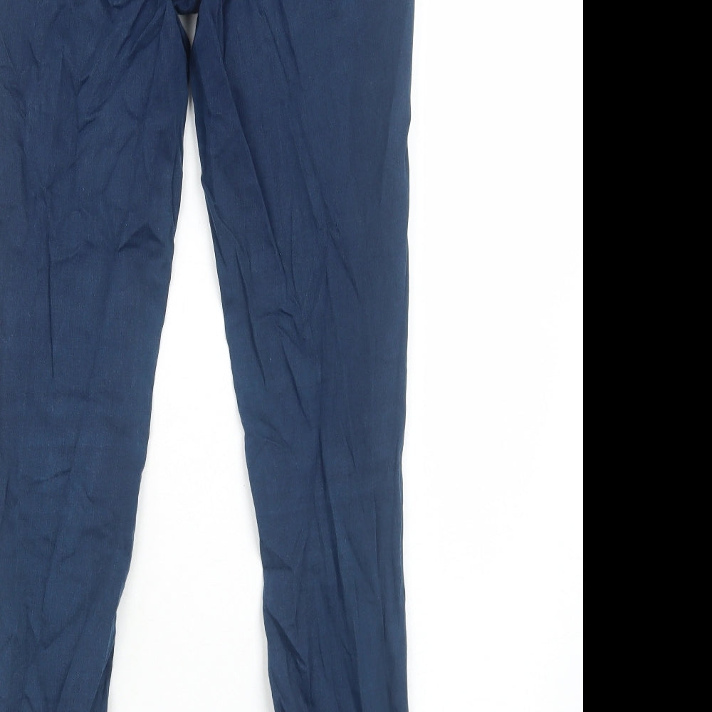 Topshop Womens Blue Cotton Skinny Jeans Size 10 L30 in Regular Zip