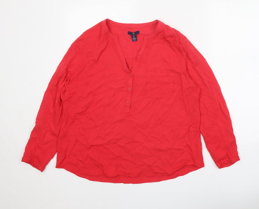 Womens UK Size L Gap Red Basic Blouse