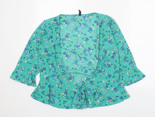 Womens UK Size 8 Divided Green Basic Blouse