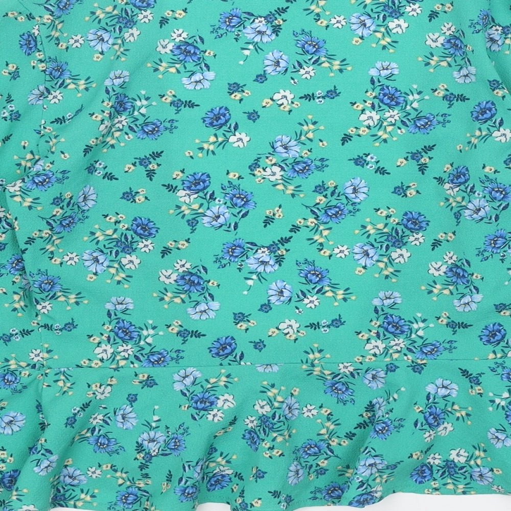 Womens UK Size 8 Divided Green Basic Blouse