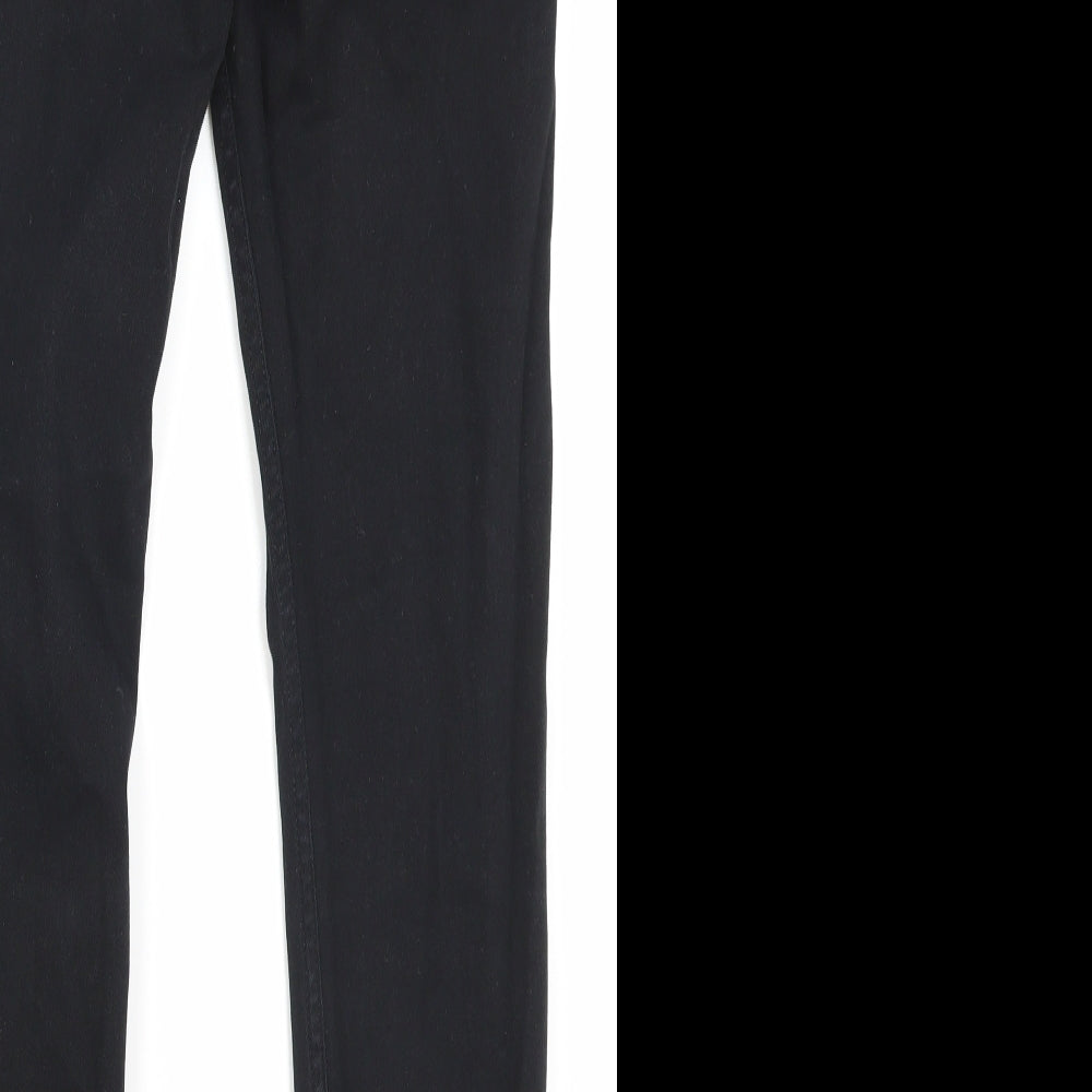 Topshop Womens Black Cotton Skinny Jeans Size 28 in Regular Zip