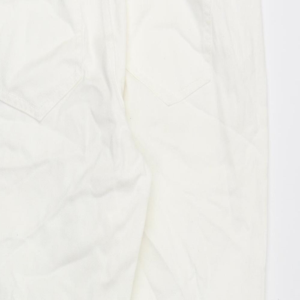 Noisy may Womens White Cotton Straight Jeans Size 31 in Regular Zip