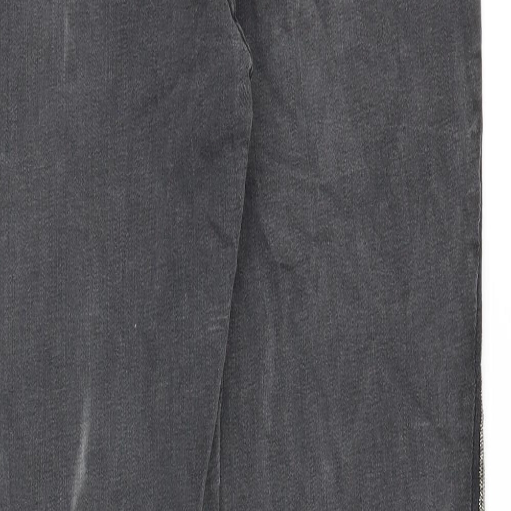 Mint Velvet Womens Grey Cotton Skinny Jeans Size 10 Slim Zip