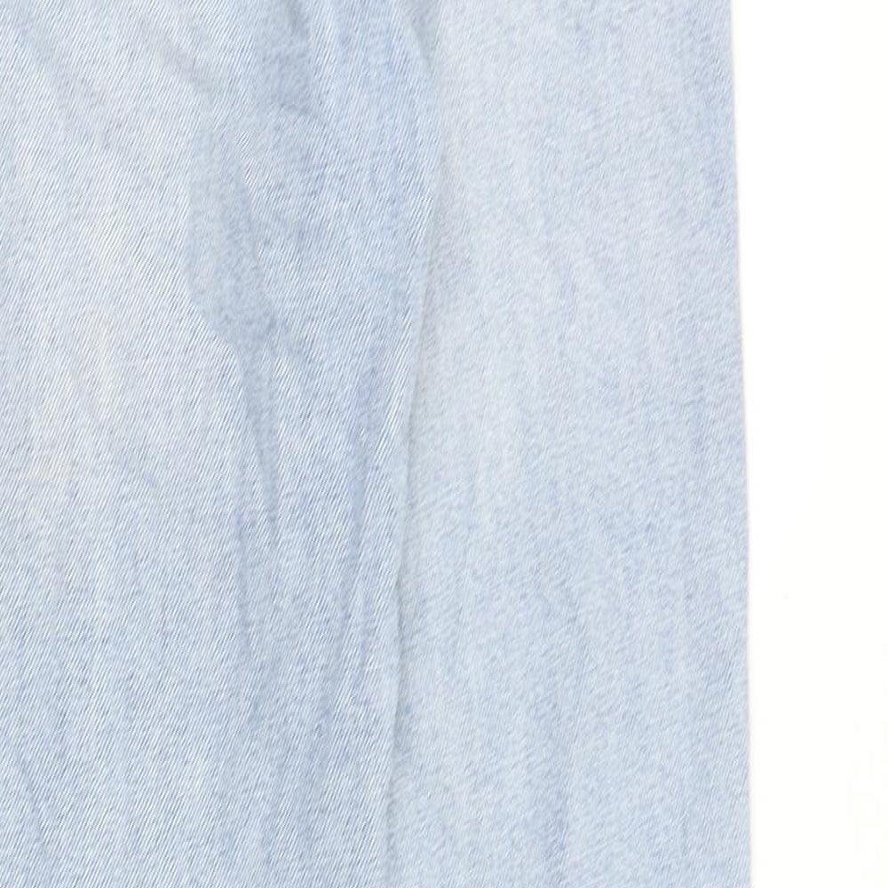 Topshop Womens Blue Cotton Skinny Jeans Size 26 in Regular Zip