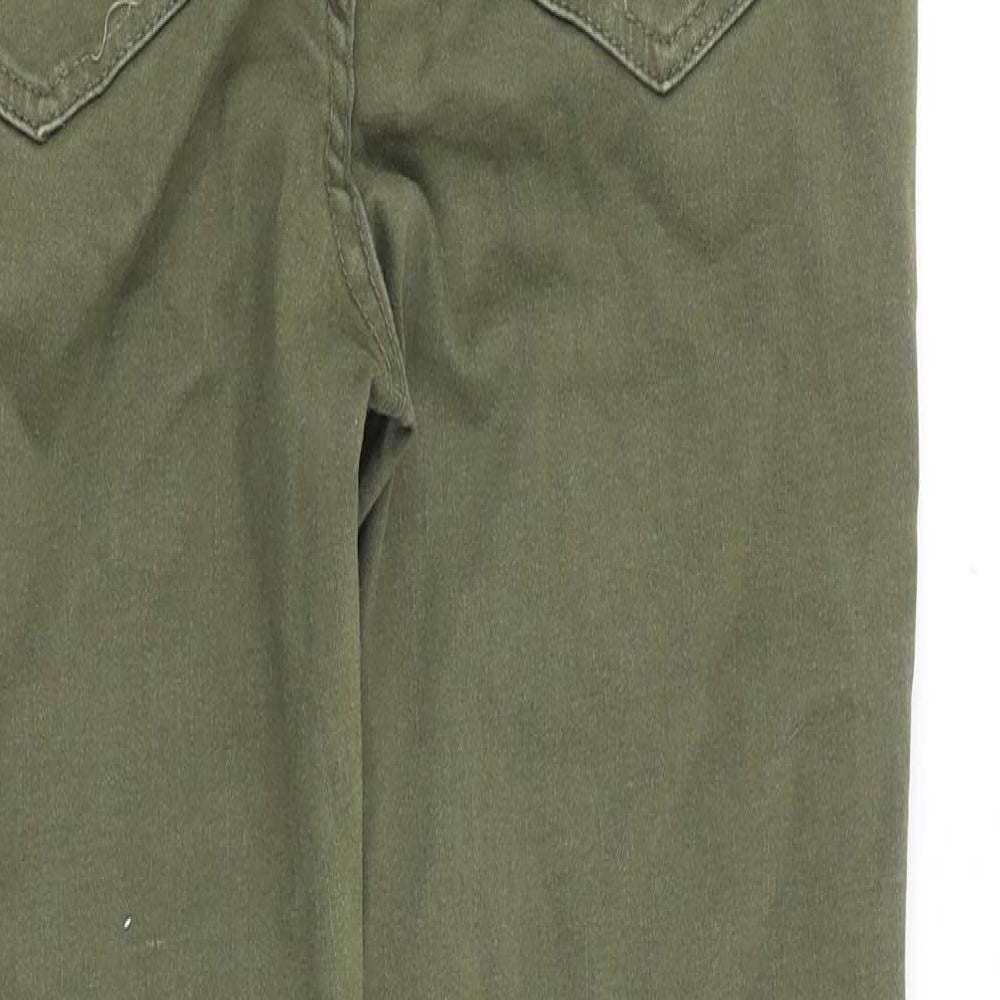 New Look Womens Green Cotton Skinny Jeans Size 28 in Slim Zip
