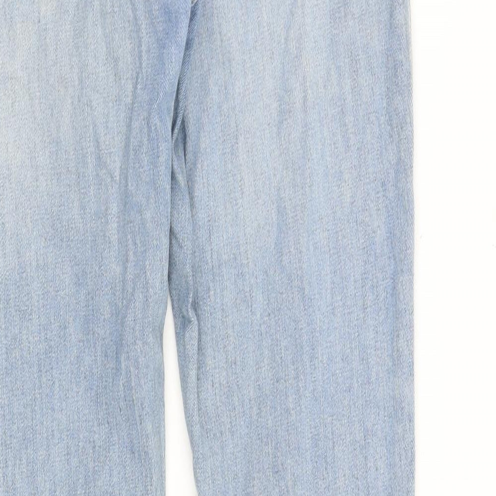 Topshop Womens Blue Cotton Straight Jeans Size 26 in Regular Zip