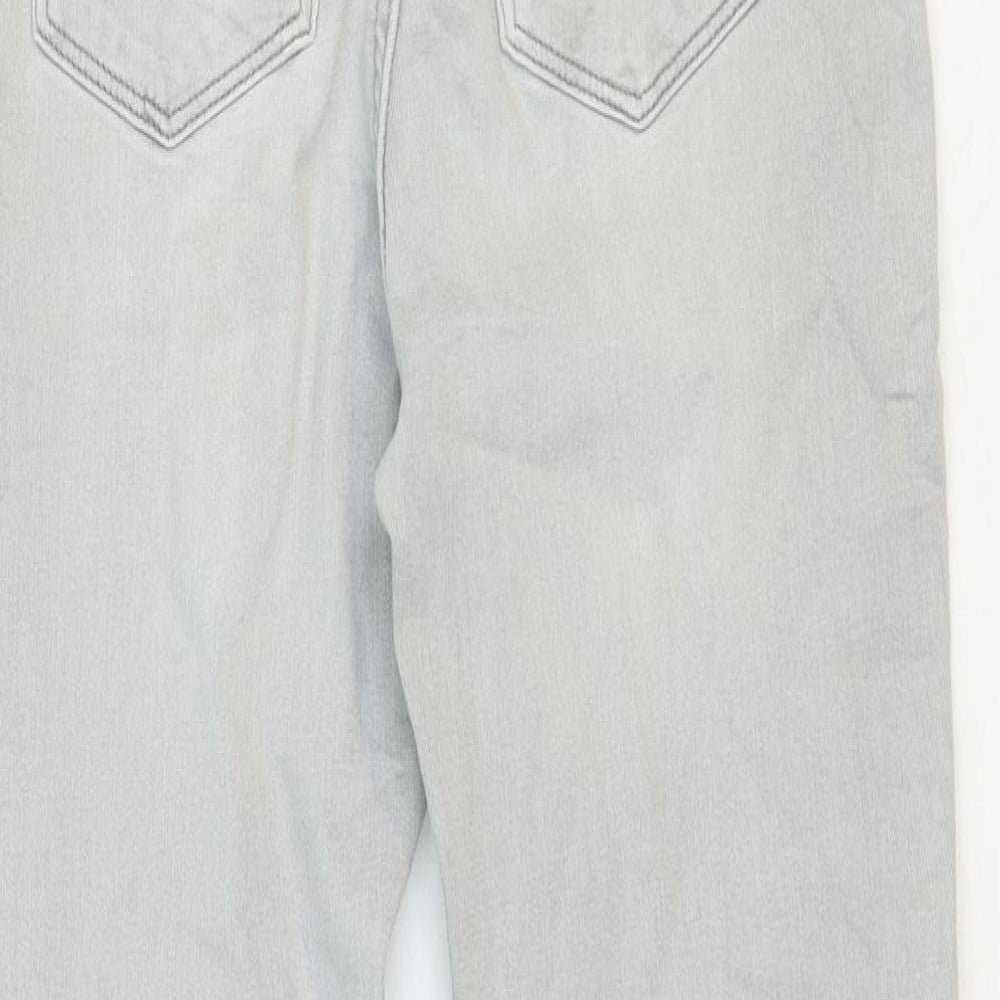 & Denim Girls Grey Cotton Straight Jeans Size 14 Years Regular Zip